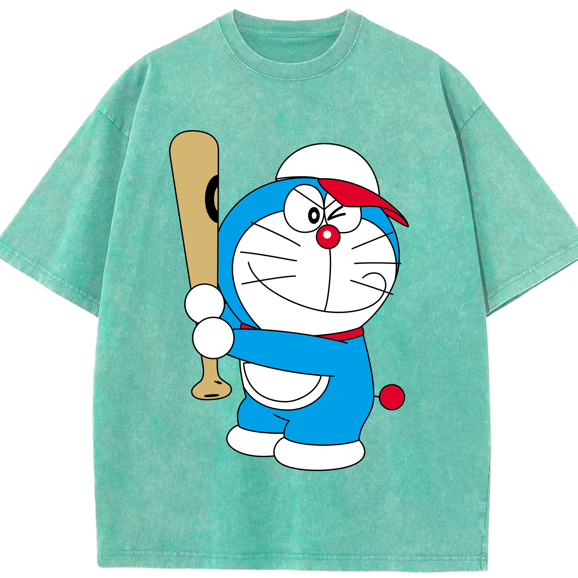 （画像用） ドラえもん Doraemon 綿100% ヴィンテージ風 半袖Tシャツ（フロントプリント）